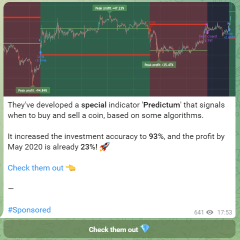 Crypto Telegram Ad Example