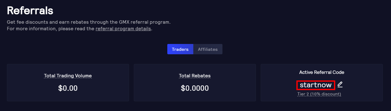 GMX Referral Code